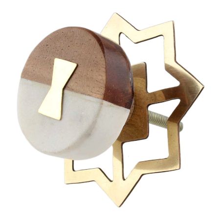 Stone And Wooden Flat Cabinet Knobs